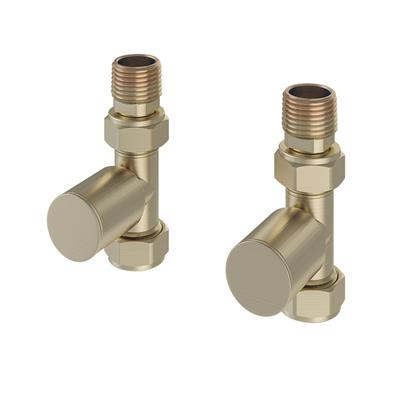 Straight Radiator Valves (pair) Brushed Brass