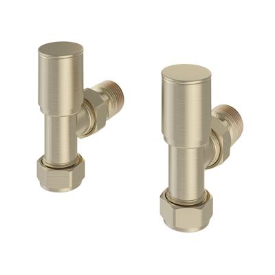 Angled Radiator Valves (pair) Brushed Brass