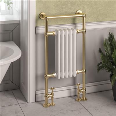 Avon 960 x 500 Brushed Brass / Gloss White