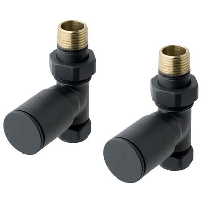 Straight radiator valve (pair) Matt Anthracite