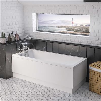 Portland Single Ended (SE) 1700 x 700 x 440mm 5mm Bath - Matt White