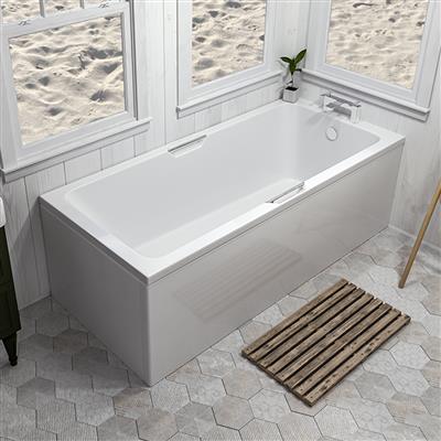 Portland Single Ended (SE) Twin Grip (TG) 1800 x 800 x 440mm Beauforte Bath - White