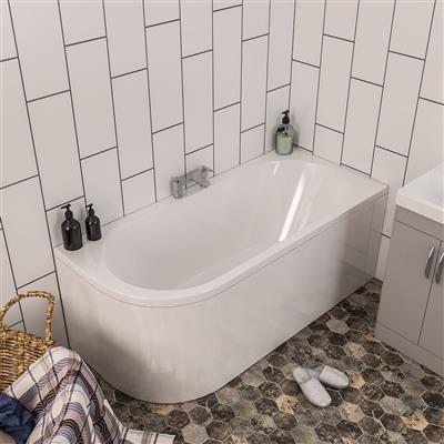 Biscay Double Ended (DE) 1700 x 750 x 440mm Beauforte Bath - White