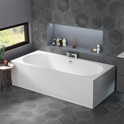 Biscay Double Ended (DE) 1700 x 750 x 440mm Beauforte Bath - White