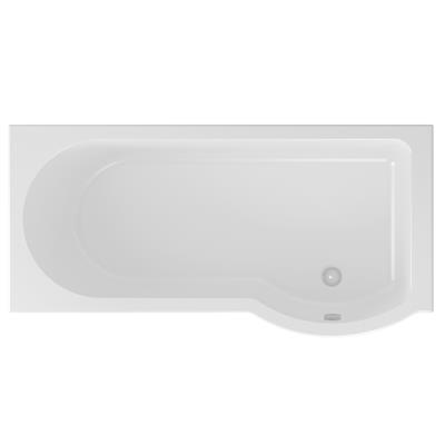 Portland 1600 x 850 x 440mm Right Hand (RH) P-Shaped Beauforte Shower Bath - White