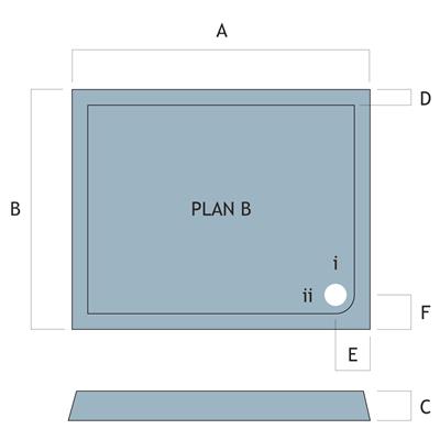 Vantage Plan B 1200mm x 760mm Rectangular Shower Tray - White