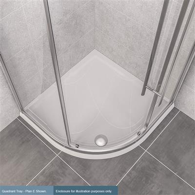 Vantage Plan E 900mm x 900mm Quadrant Shower Tray - White