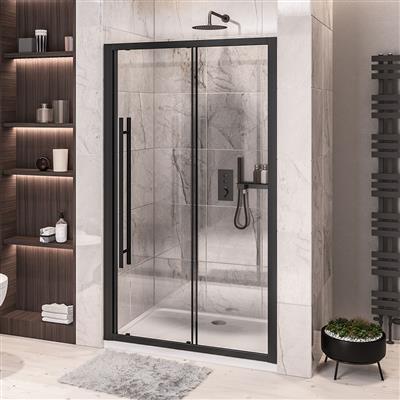 Vantage 2000 Easy Clean 2000mm x 1000mm Slider Shower Door - Matt Black