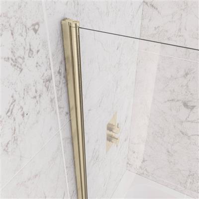 6mm  1400 x 800mm Radius Bath Screen - Brushed Brass