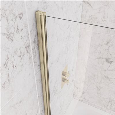 Beaufort 6mm 1400 x 800mm Designer Straight Bath Screen - Brushed Brass