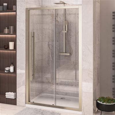 Vantage 2000 Easy Clean 2000mm x 1200mm Slider Shower Door - Brushed Brass