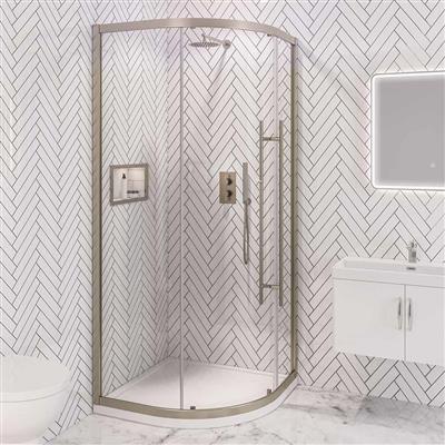 Vantage 2000 Easy Clean 1000x1000mm Quadrant Shower Enclosure - Brushed Brass