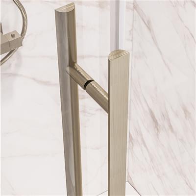 Vantage 2000 6mm Easy Clean 1100x760mm Offset Quadrant Shower Enclosure - Brushed Brass