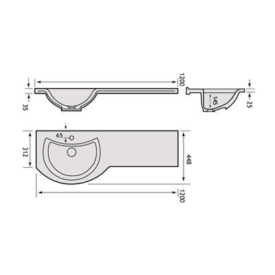 Bonito 120CM Cast Top - White