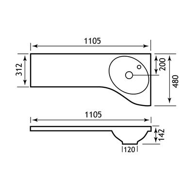 Oslo Max Long Top Right Hand (RH) - White