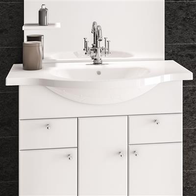 Madrid 80cm x 39cm 1 Tap Hole Basin - White