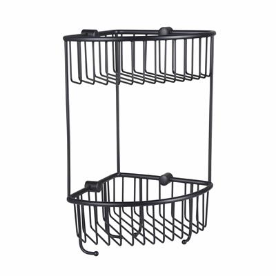 HASKO accessories Corner Shower Caddy with Suction Cup Shelf Black