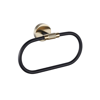 Catania Towel Ring Matt Black/Brushed Brass