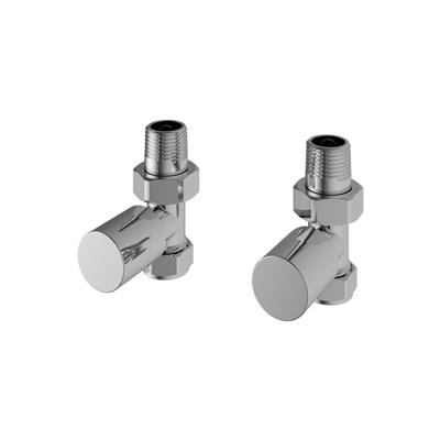 Straight Radiator Valves (pair) Chrome