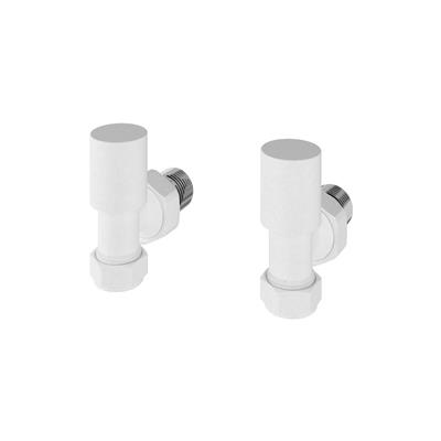 Angled Radiator Valves (pair) Matt White