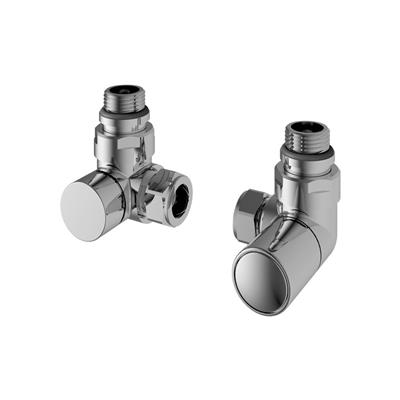 Corner Radiator Valves (pair) Chrome