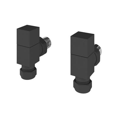 Angled Square Radiator Valves (pair) Matt Anthracite