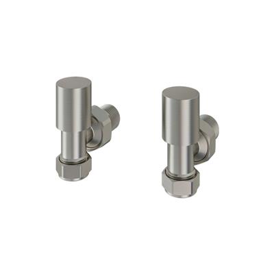 Angled Radiator Valves (pair) Brushed Nickel