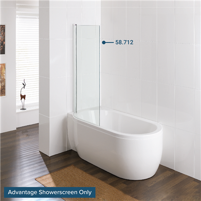 Advantage showerscreen 6mm 1400 x 823mm Easyclean Silver