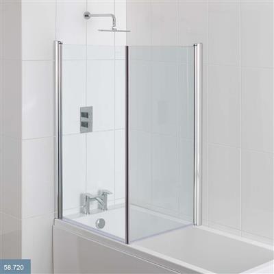 Type 1 6mm 1400mm Height Across Bath Screen for 900mm Wide Baths - Chrome