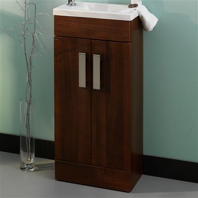 Oslo 39CM 2 Door Basin Vanity Unit - Dark Walnut