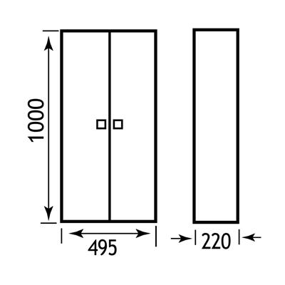 Oslo tall unit cupboard 500 x 1000 x 200mm Dark Walnut