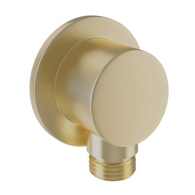 Round Outlet Elbow - Brushed Brass