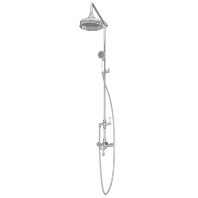 Traditional Thermostatic exposed shower Valve with 8'' Rose Head - Chrome