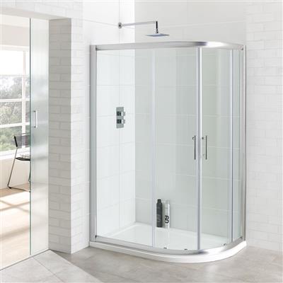 Vantage 6mm Easy Clean 1000x760mm Offset Quadrant Shower Enclosure - Chrome