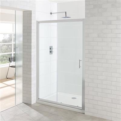 Vantage Easy Clean 1850mm x 1600mm Slider Shower Door - Chrome