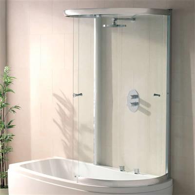 1850 x 900mm Right Hand (RH) Straight Bath Screen - Silver