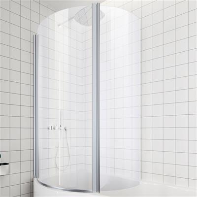 Beaufort 6mm 1535 x (785+465)mm Left Hand (LH) Type 2 Folding Door Bath Screen - Chrome