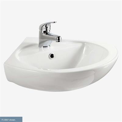 Loire 400 56cm x 53cm 2 Tap Hole Ceramic Corner Basin - White