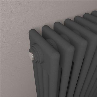 Rivassa 4 Column Radiator 600 x 605mm Matt Anthracite