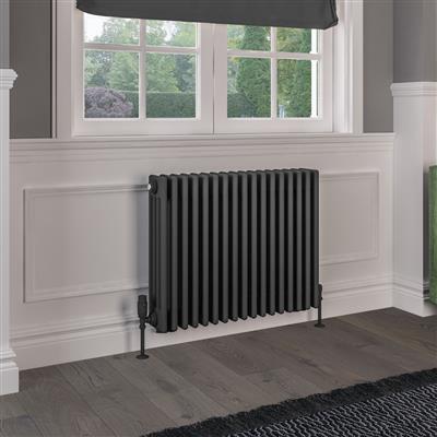 Rivassa 4 Column Radiator 600 x 785mm Matt Anthracite