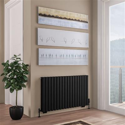 Tunstall Double 600 x 1061 Radiator Matt Black