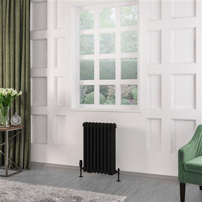 Rivassa 3 Column Radiator 600 x 428mm Matt Black