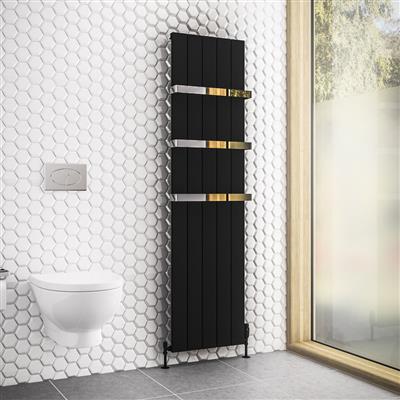 Rosano 1800 x 470 Aluminium Radiator Matt Black