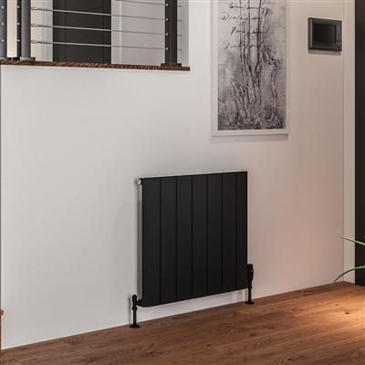 Peretti 600 x 660 Aluminium Radiator Matt Black