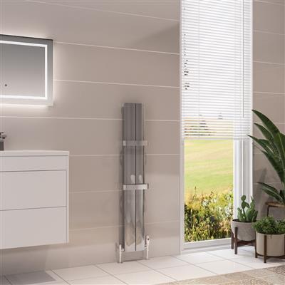 Berlini 1200 x 185 Aluminium Radiator Polished Aluminium