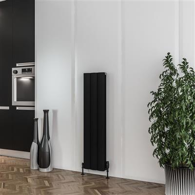 Guardia 1200 x 280 Aluminium Radiator Matt Black