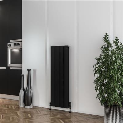 Guardia 1200 x 375 Aluminium Radiator Matt Black