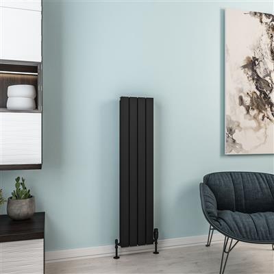 Hadleigh 1200 x 275 Aluminium Radiator Matt Black