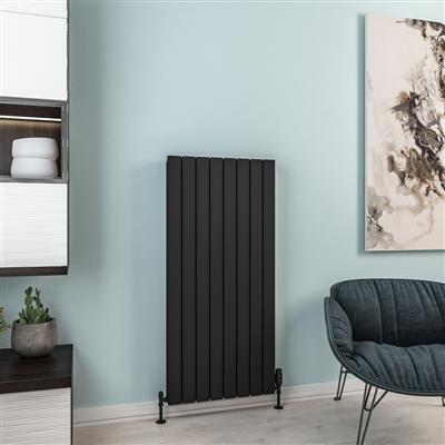 Hadleigh 1200 x 555 Aluminium Radiator Matt Black