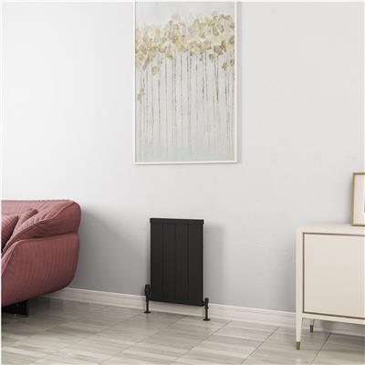 Kingswood Slimline 600 x 410 Aluminium Radiator Matt Black